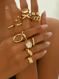 Adjustable Geometric Ring Set