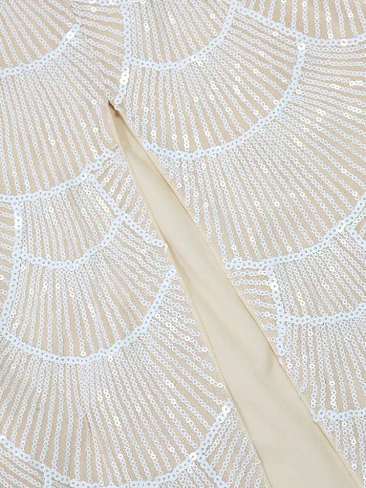 Beaded Mermaid Hollow Out Maxi Dress