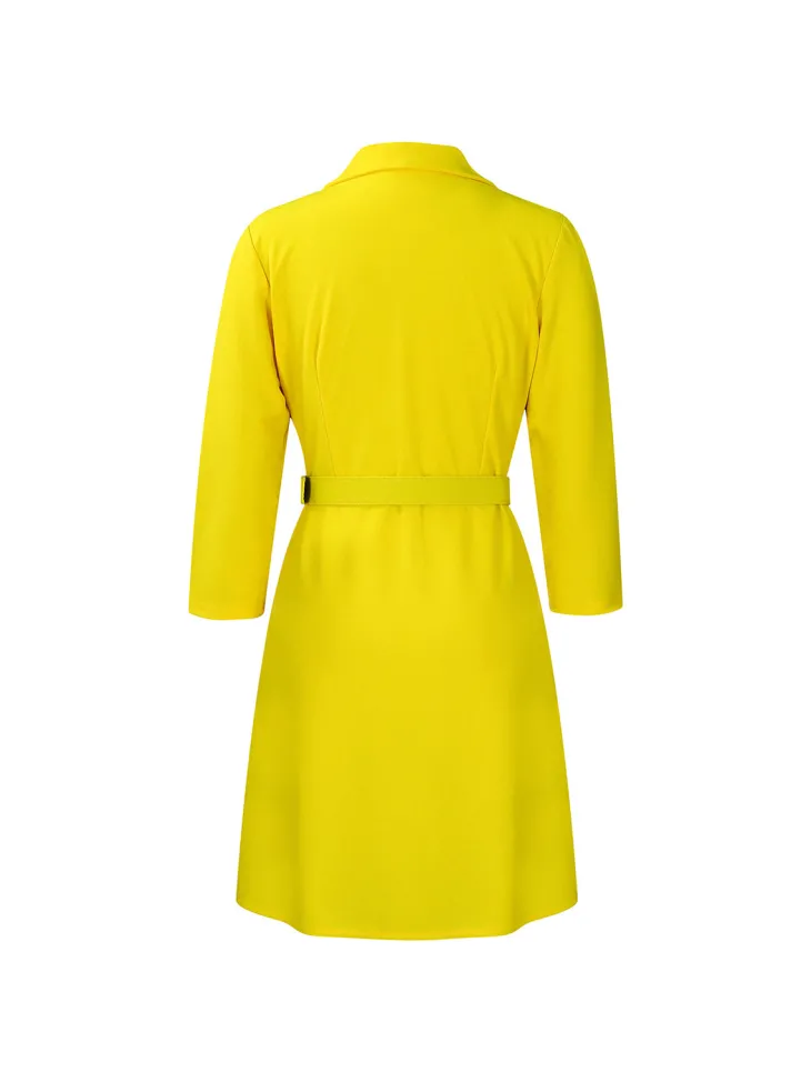 Belted Blazer Pleated Midi Dress