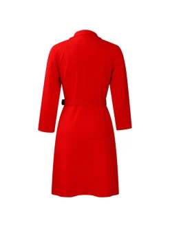 Belted Blazer Pleated Midi Dress