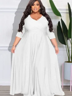Bracelet Sleeve V Neck Bodycon Maxi Dress