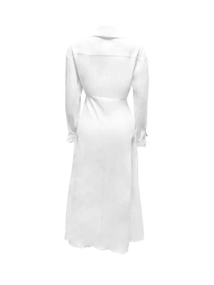 Button-Down Slit Maxi Shirt Dress
