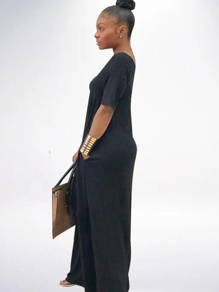 Casual Loose Pockets Maxi Dress
