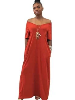 Casual Loose Pockets Maxi Dress