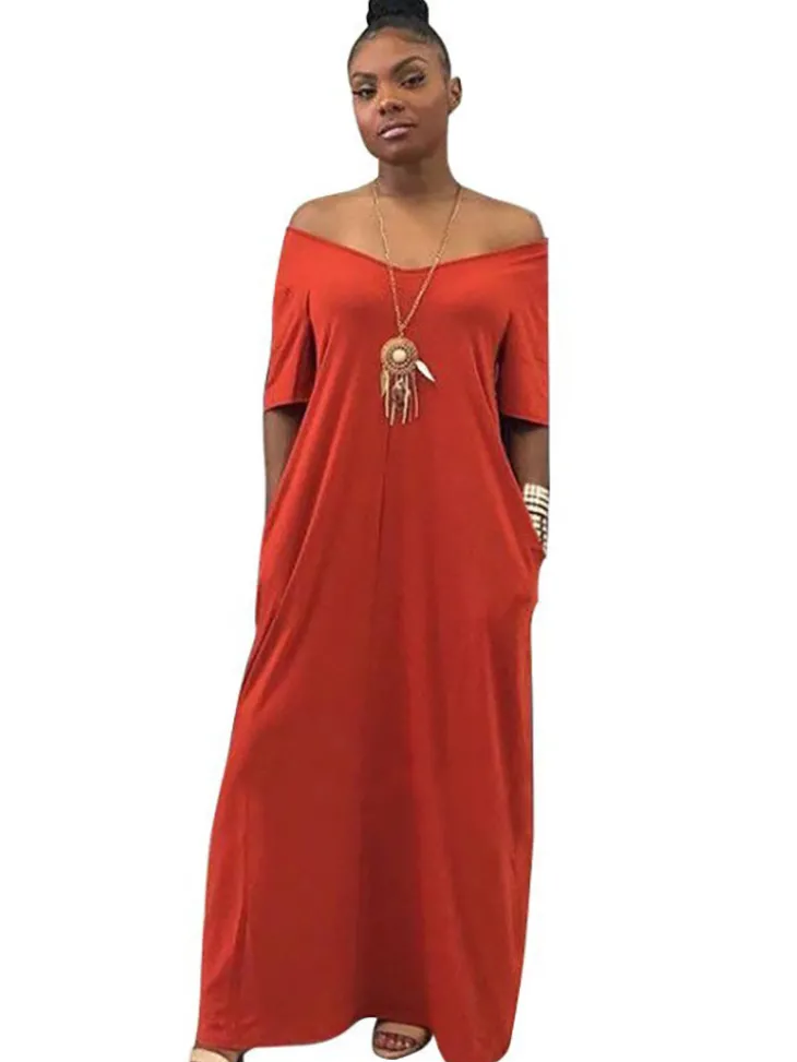 Casual Loose Pockets Maxi Dress