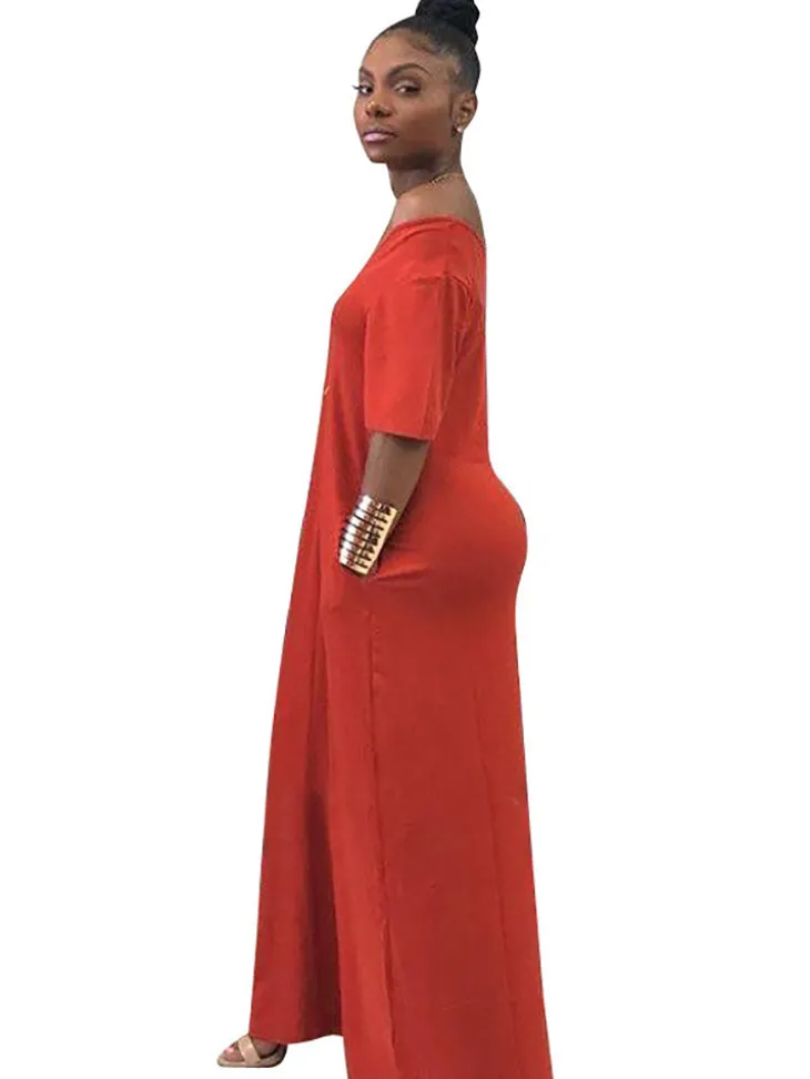 Casual Loose Pockets Maxi Dress