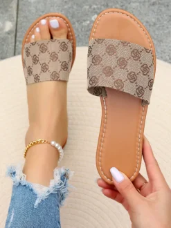 Casual Print Flat Slide