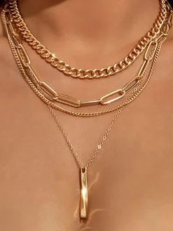 Chain Layered Initial Necklaces