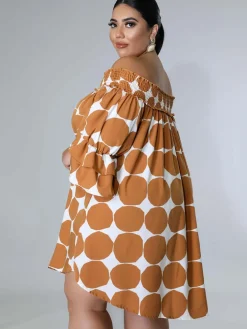 Chiffon Flare Sleeve Printed Mini Dress