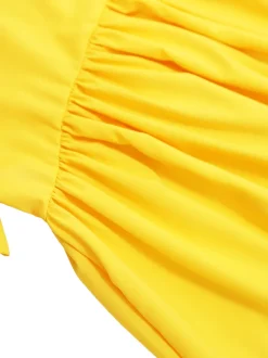Color Block Ruffle Sleeve Swing Loose Dress