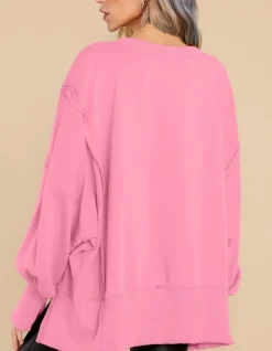 Crew Neck Long Sleeve Pullover Top