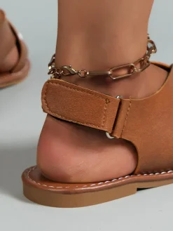 Cross Strap Wide Band Open Toe Sandal