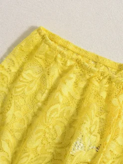 3D Butterfly Print Loose Top u0026 Lace Shorts Set