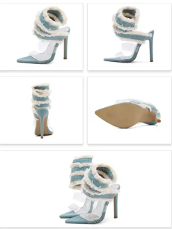 Denim Spiral Strap Sandal