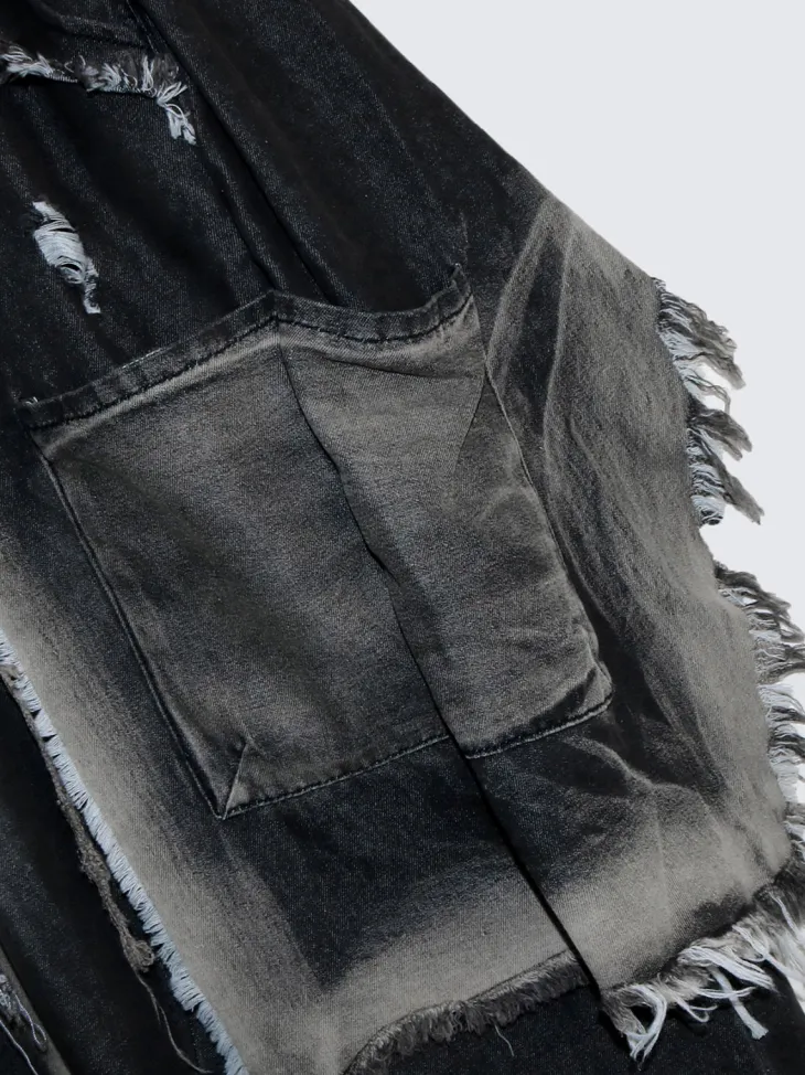 Distressed Denim Harem Pants