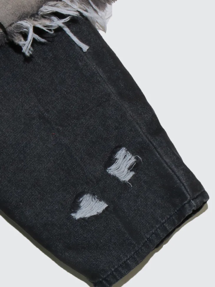 Distressed Denim Harem Pants