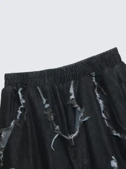 Distressed Denim Harem Pants