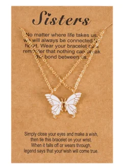 Double Layer Butterfly Pendant Chain Necklaces