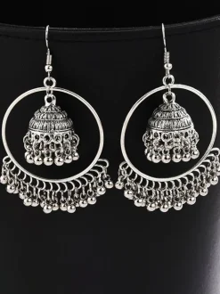 Double Layer Tassel Pendant Earrings