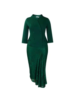 Elegant Lace Top Pencil Skirt Set