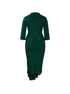 Elegant Lace Top Pencil Skirt Set