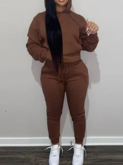 Fleece-Lined Hoodie u0026 Sweatpants Set
