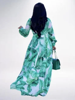 Floral Print Pleated Maxi Dress