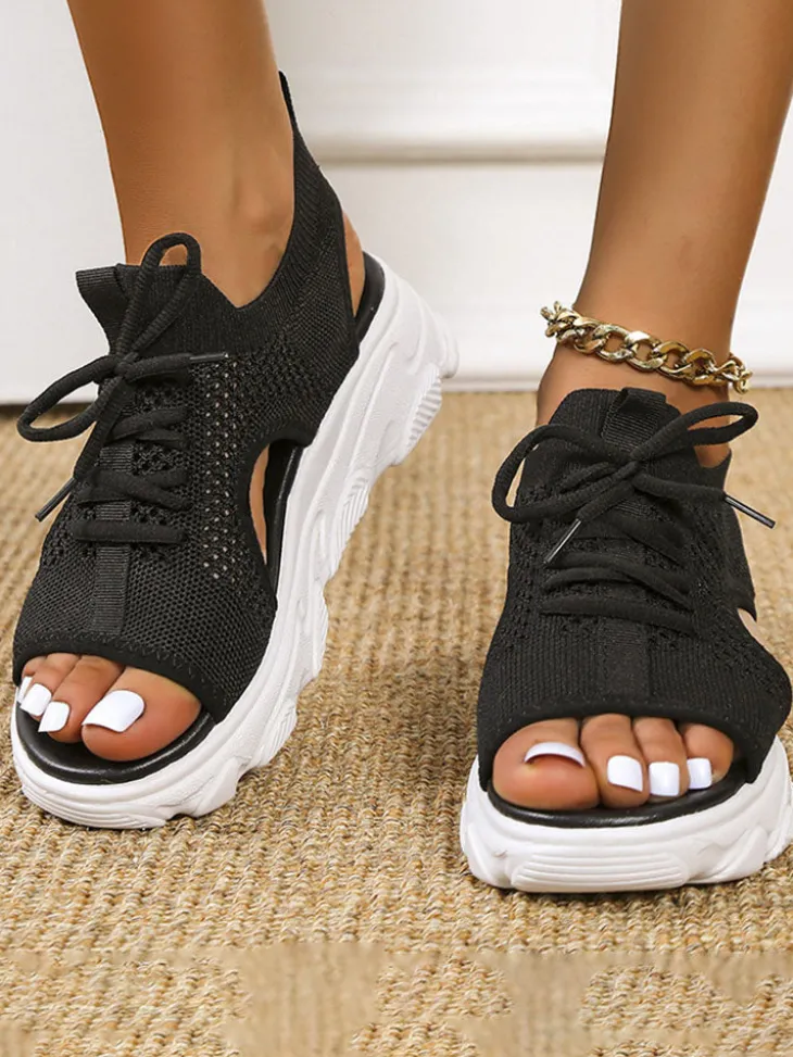 Fly Kinitting Vamp Platform Sandal