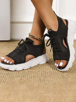 Fly Kinitting Vamp Platform Sandal