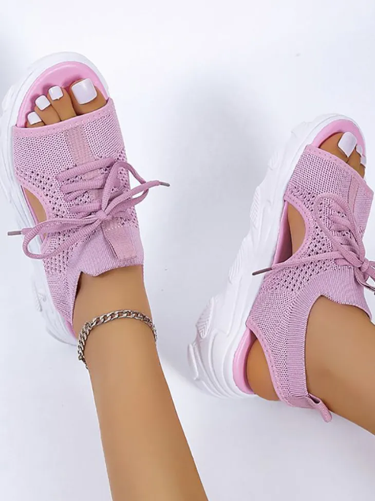 Fly Kinitting Vamp Platform Sandal