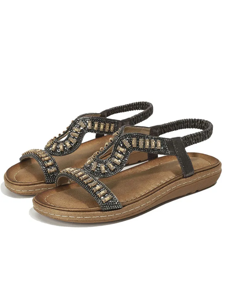 Folk-Custom Rhinestone Flip Flop