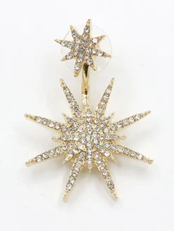 Glitter Rhinestone Snowflake Earrings