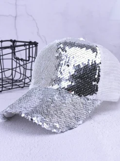 Glitter Sequin Mesh Baseball Caps