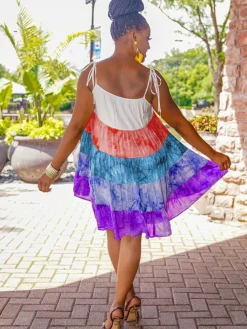 Gradient Print Multicolored Cami Mini Dress