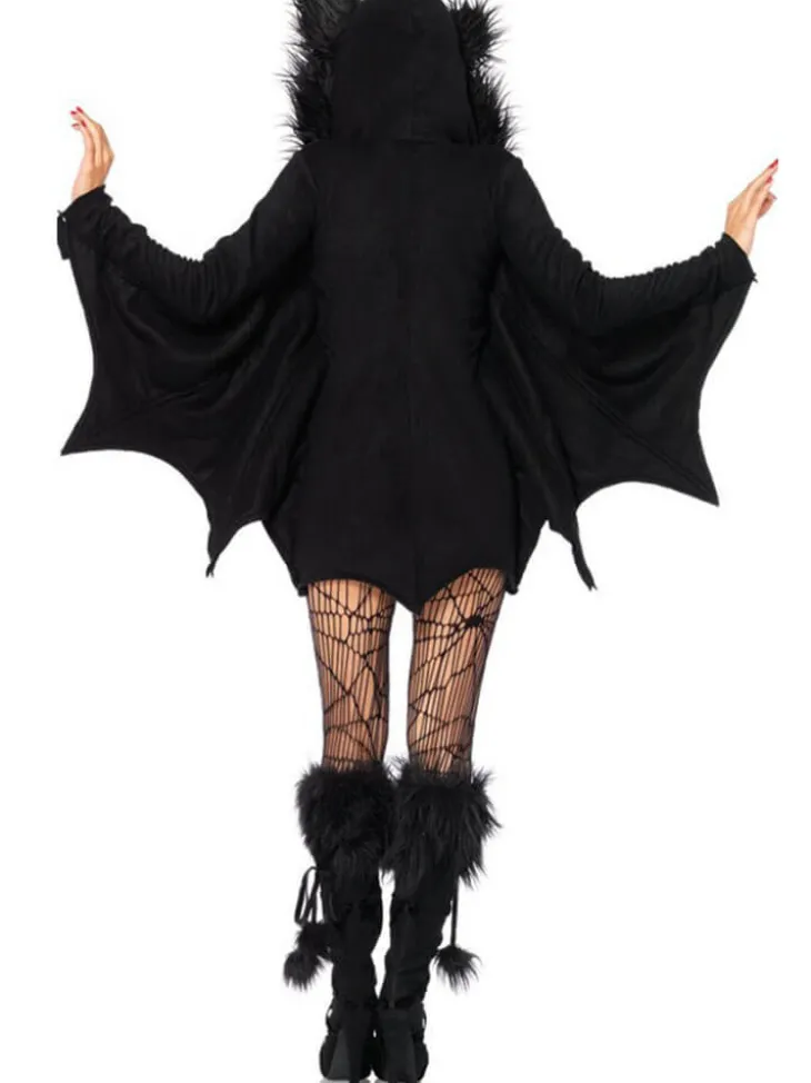 Halloween Dolman Sleeve Cozy Bat Zip Up Costume