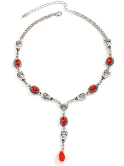 Halloween Gothic Devil Gemstone Necklace