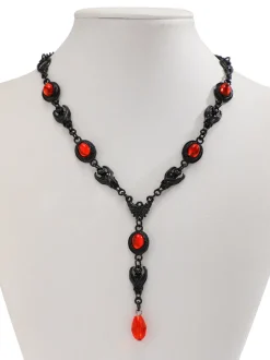 Halloween Gothic Devil Gemstone Necklace