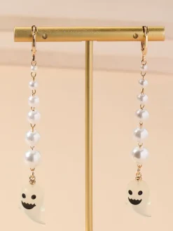 Halloween Pearl Ghost Earrings