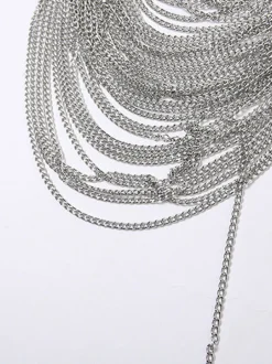 Halter Backless Metal Chain Crop Top