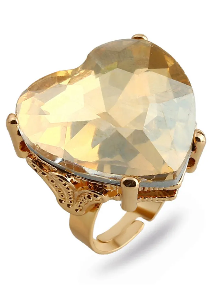 Heart Shape Retro Imitation Gemstone Ring