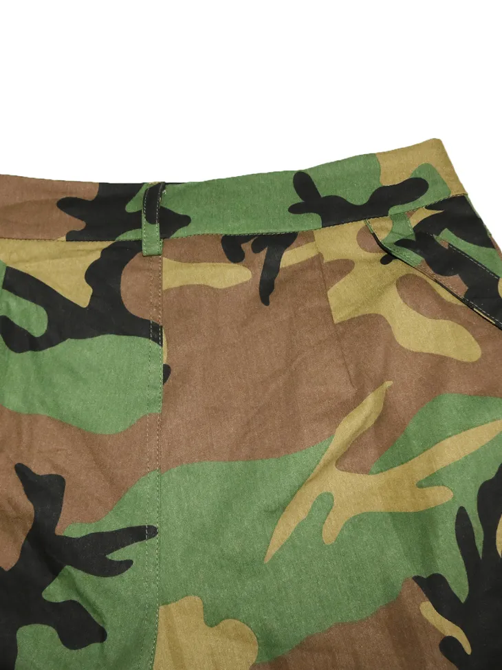 High Waist Camouflage Cargo Pants