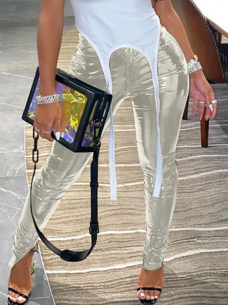 High-Waisted Faux Leather Pants