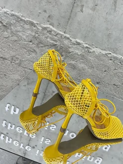 Hollow Out Crossed Straps High Heel Sandal