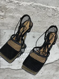 Hollow Out Crossed Straps High Heel Sandal