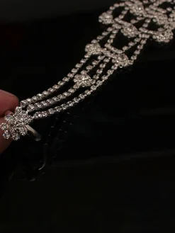 Hollow Out Rhinestone Anklets