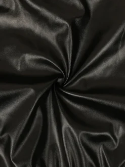 Hooded PU Leather Jacket Shorts Set