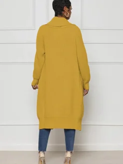 Knit Long Sleeve Solid Bodycon Cardigan