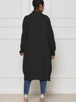 Knit Long Sleeve Solid Bodycon Cardigan