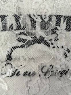 Lace Trim Letter Print Top Pleated Skirt Set
