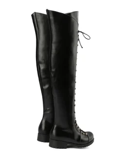 Lace-Up Over-the-Knee Riding Boots